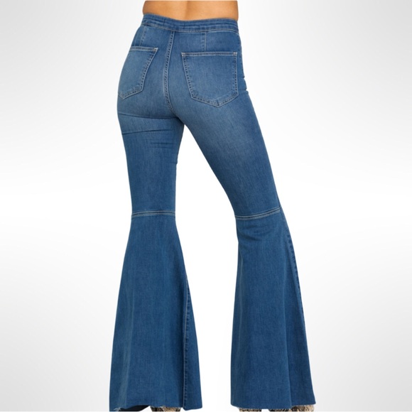 Free People Just Float On Super Wide Flare Jeans Size 26R - Picture 2 of 7